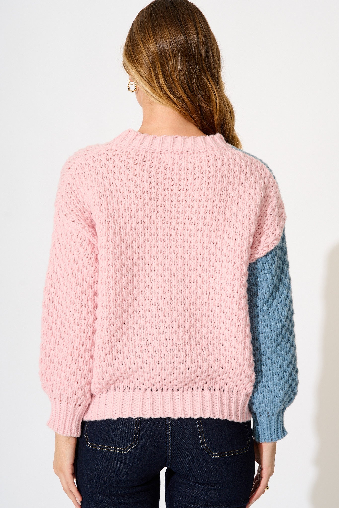 Oakley Knit in Multi Patchwork Wool Blend