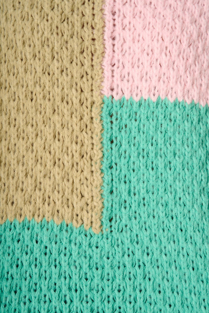 Oakley Knit in Multi Patchwork Wool Blend