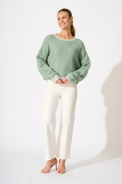 Maggie Knit in Sage Marle Wool Blend