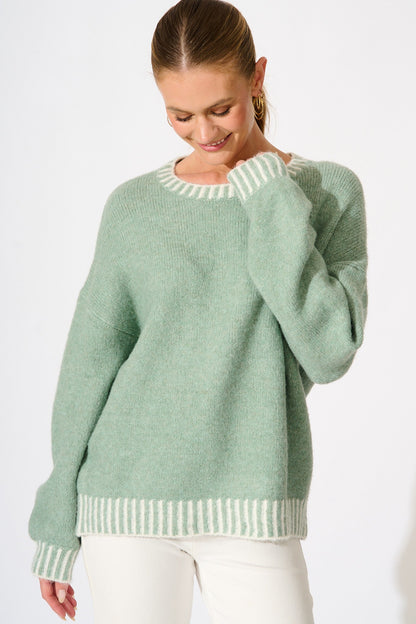 Maggie Knit in Sage Marle Wool Blend