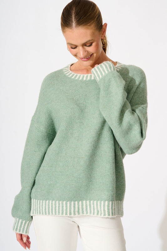 Maggie Knit in Sage Marle Wool Blend