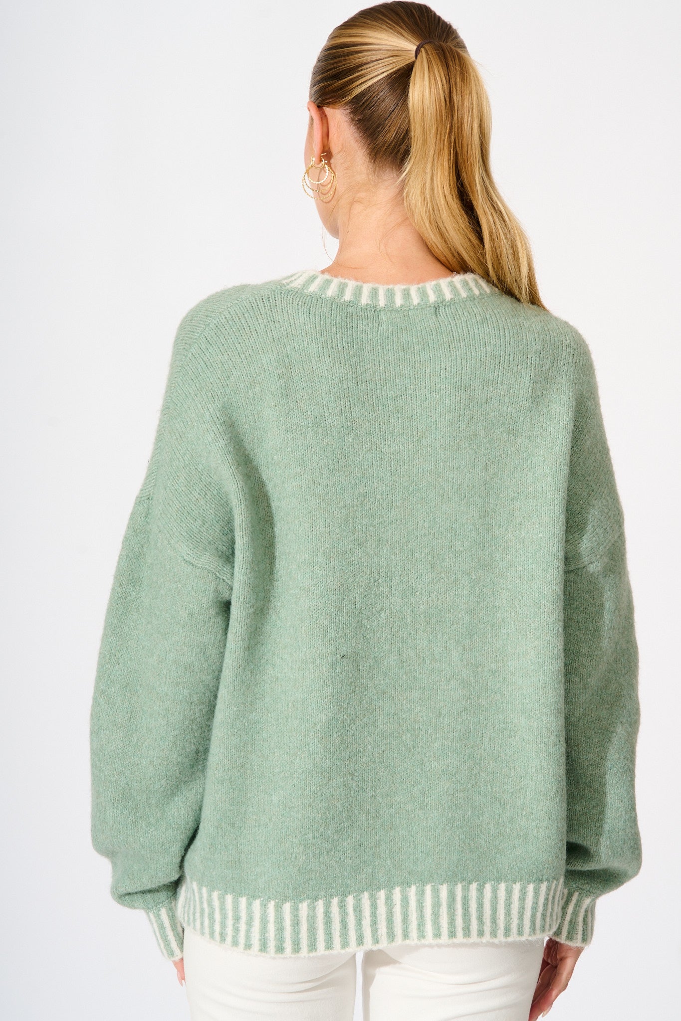 Maggie Knit in Sage Marle Wool Blend
