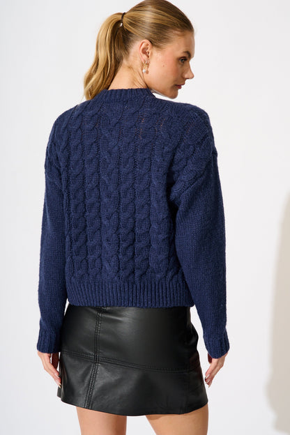 Newport Knit Cardigan in Navy