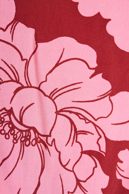 Devotion Top in Wine with Pink Floral