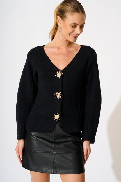 Rosie Knit Cardigan in Black