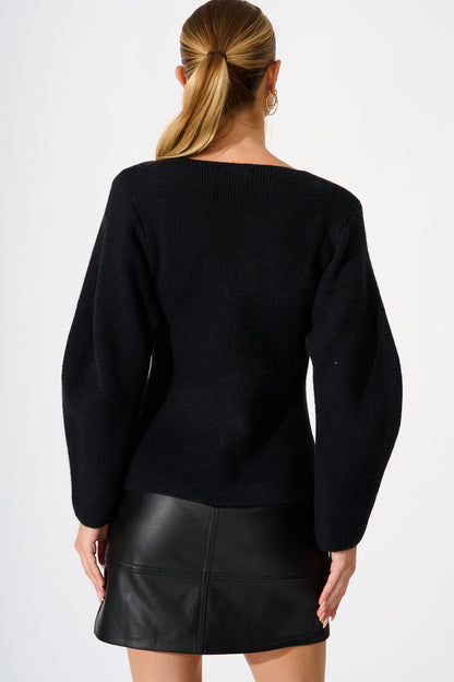 Rosie Knit Cardigan in Black