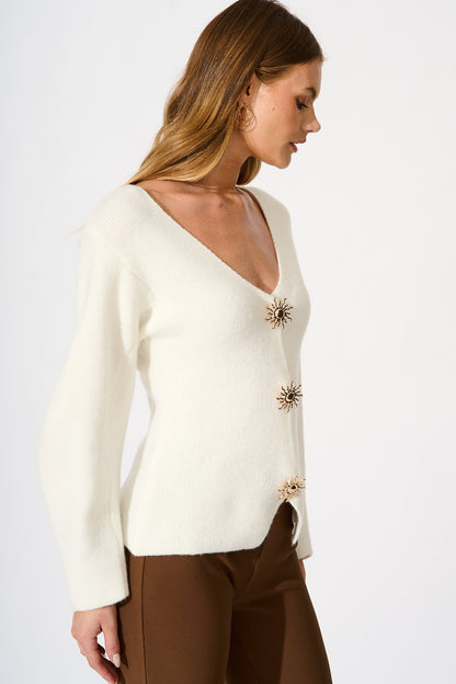 Rosie Knit Cardigan in White