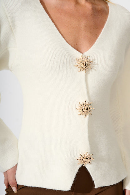 Rosie Knit Cardigan in White