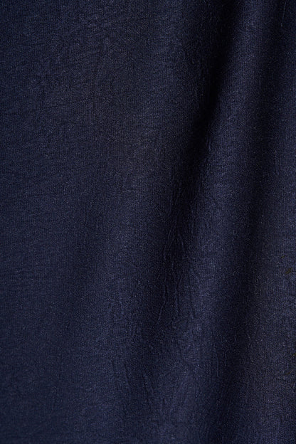 Veiled Illusion Maxi Dress in Navy Satin