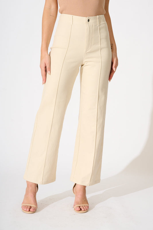 Ezra Jean in Cream Cotton Blend