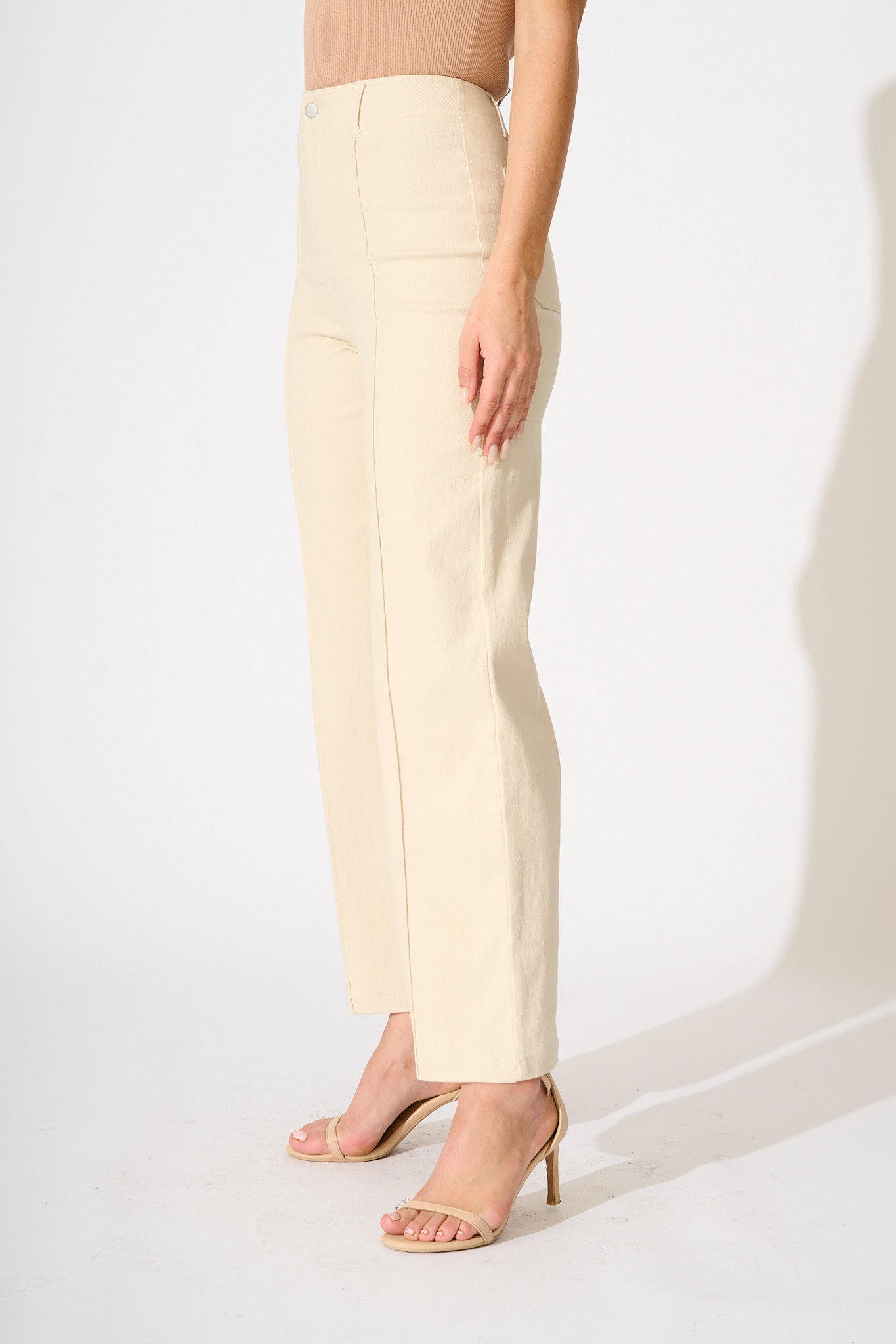 Ezra Jean in Cream Cotton Blend