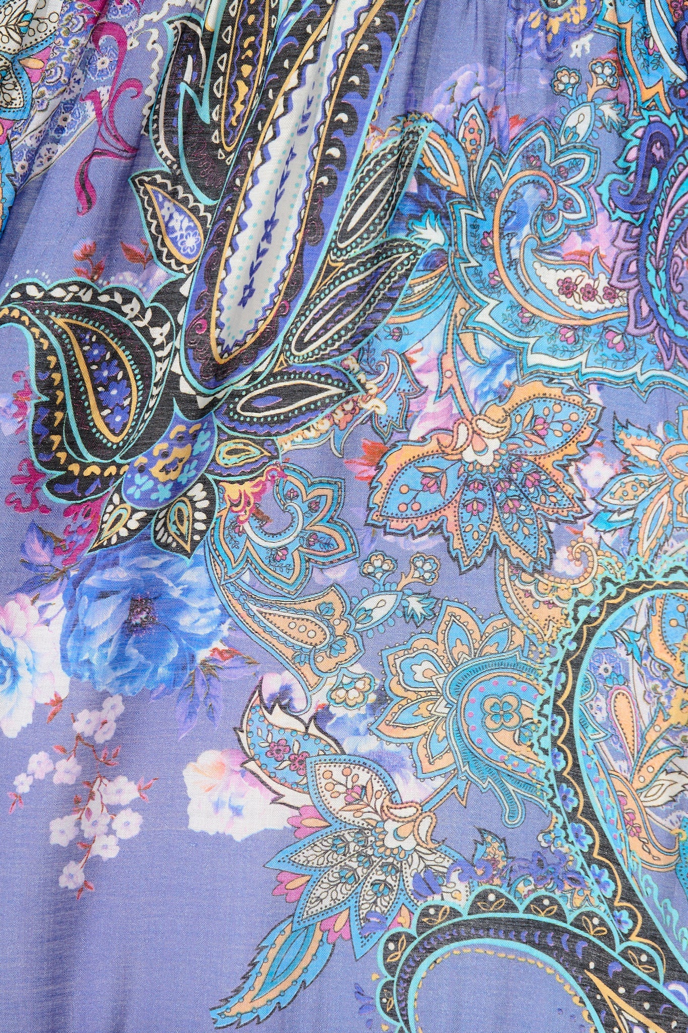 Lottie Midi Dress in Blue Multi Print