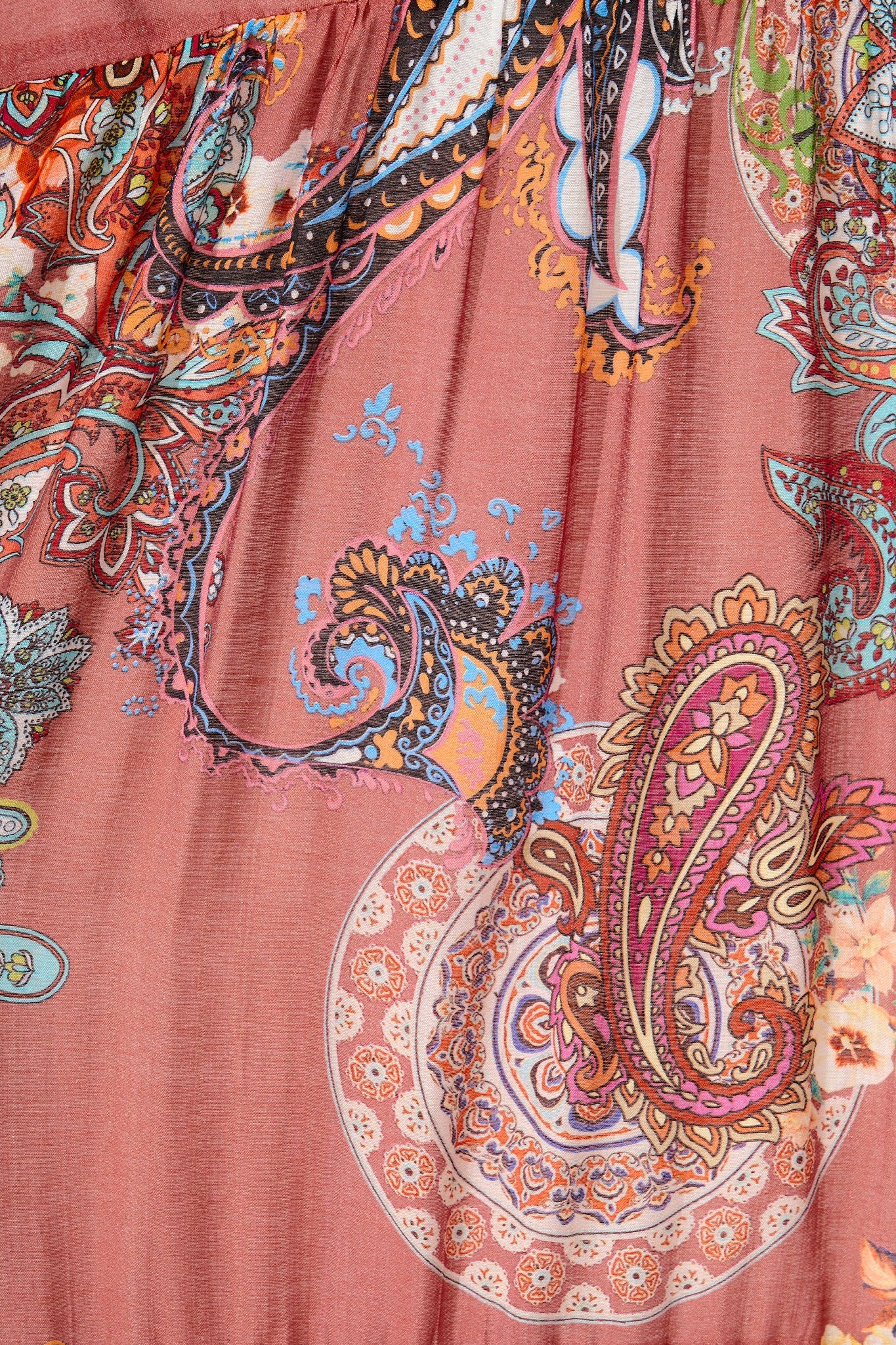 Lottie Midi Dress in Red Print