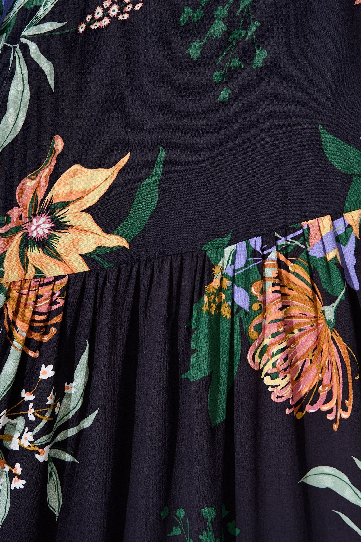 Francis Midi Dress in Navy with Multi Floral