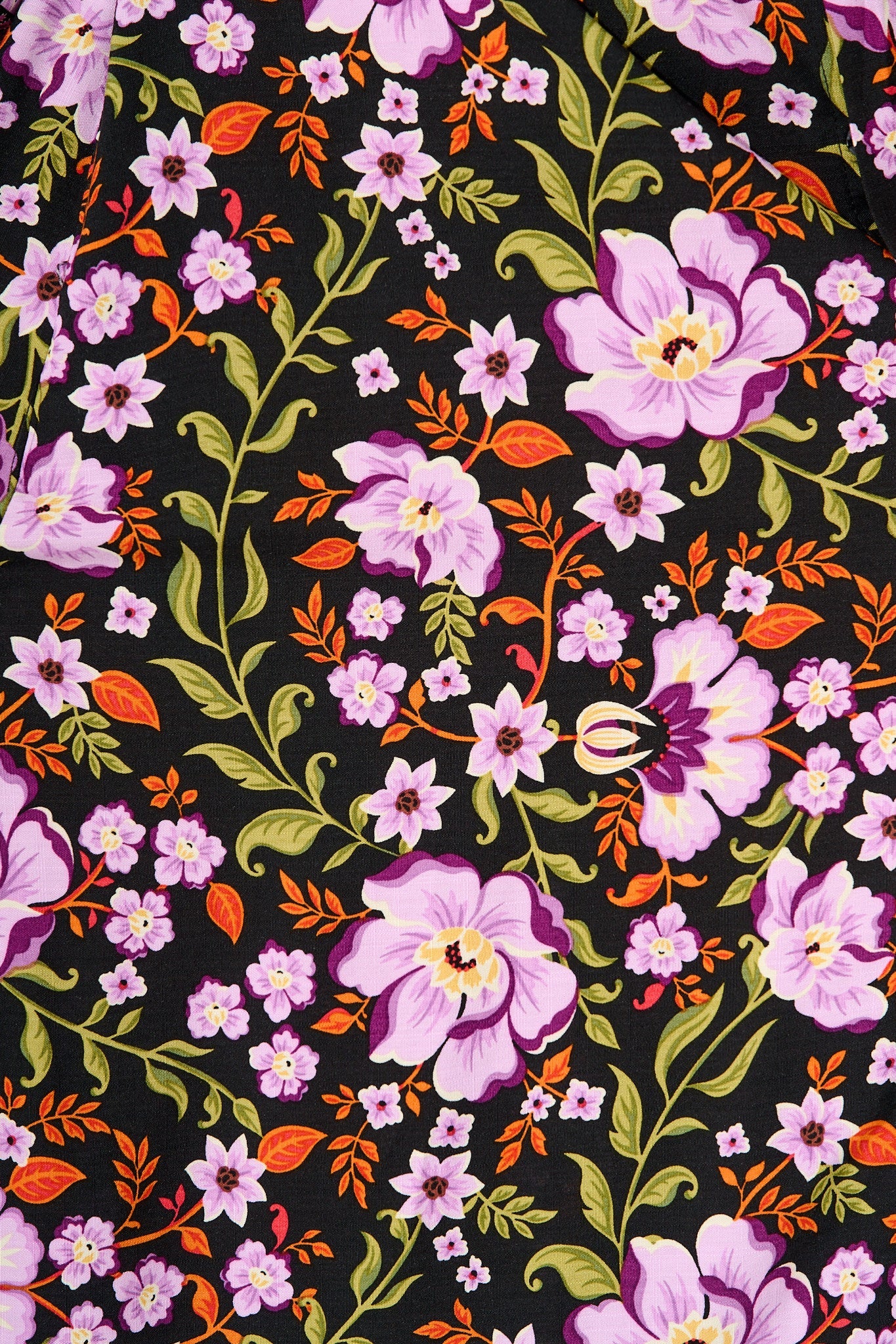 Payton Midi Shirt Dress in Black Multi Floral