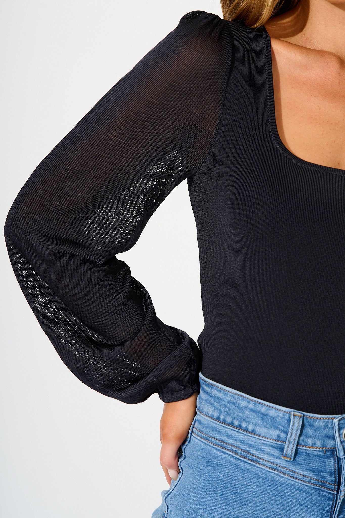 In Your Arms Knit Top in Black