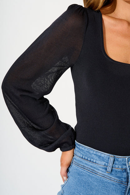 In Your Arms Knit Top in Black