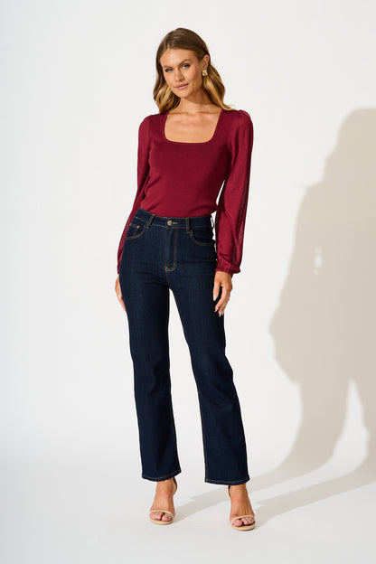 In Your Arms Knit Top in Wine