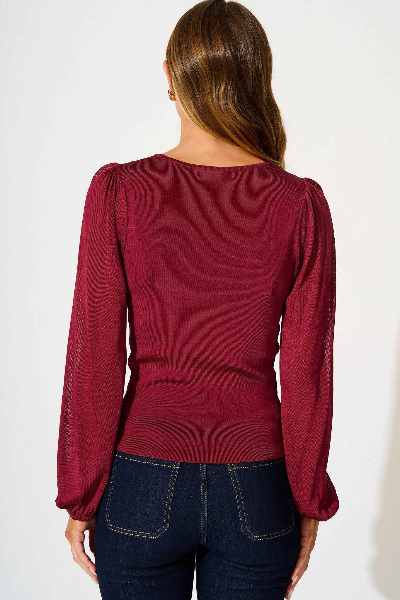 In Your Arms Knit Top in Wine