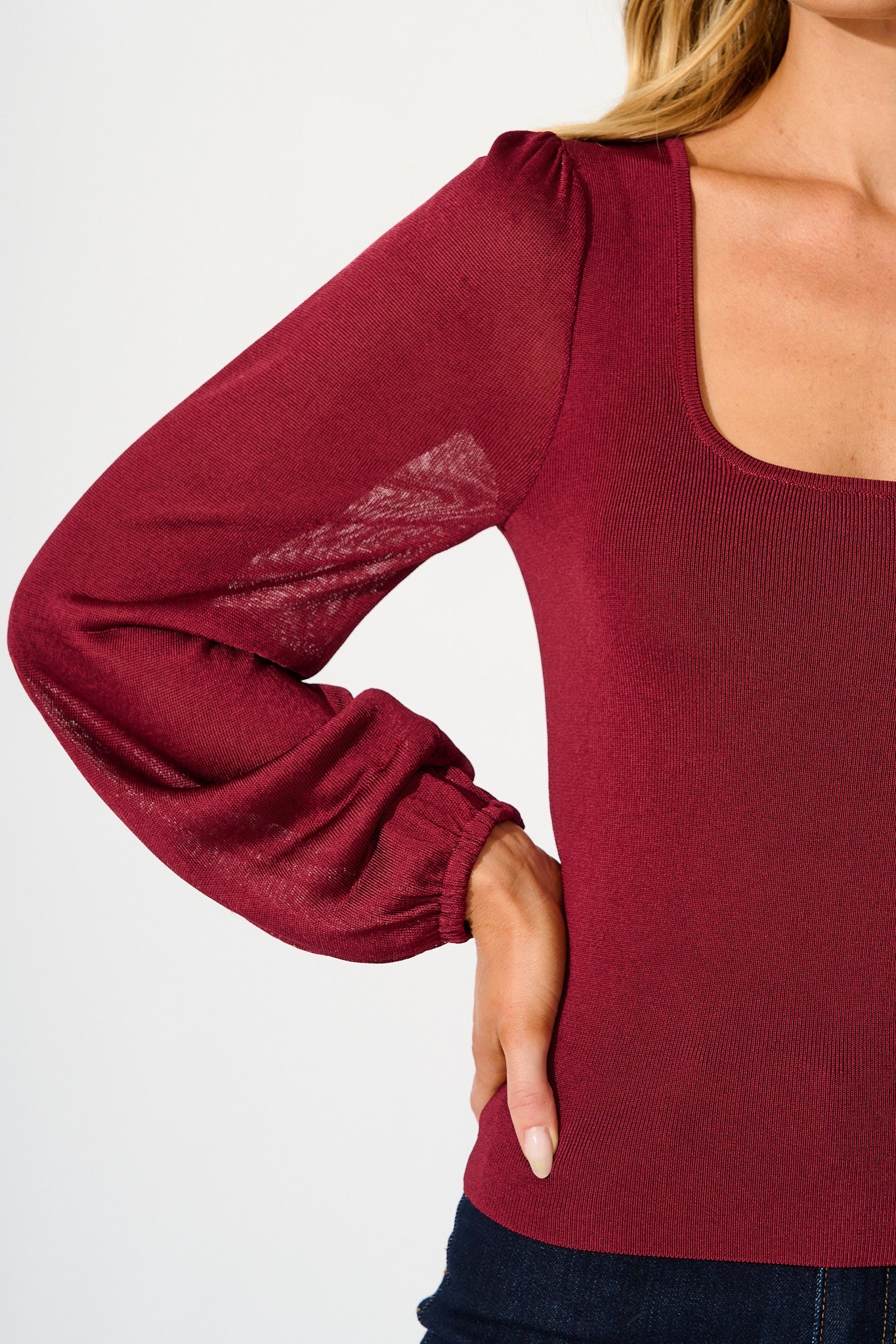 In Your Arms Knit Top in Wine