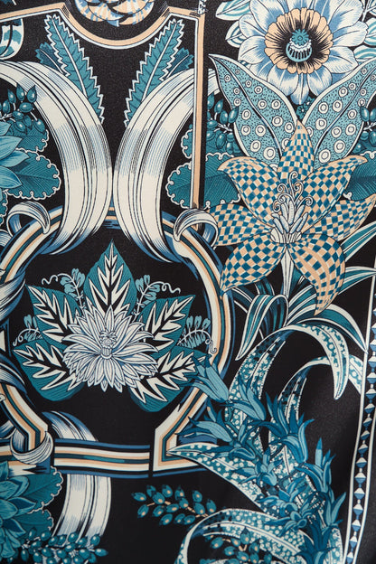 Newman Maxi Shirt Dress in Black and Blue Floral