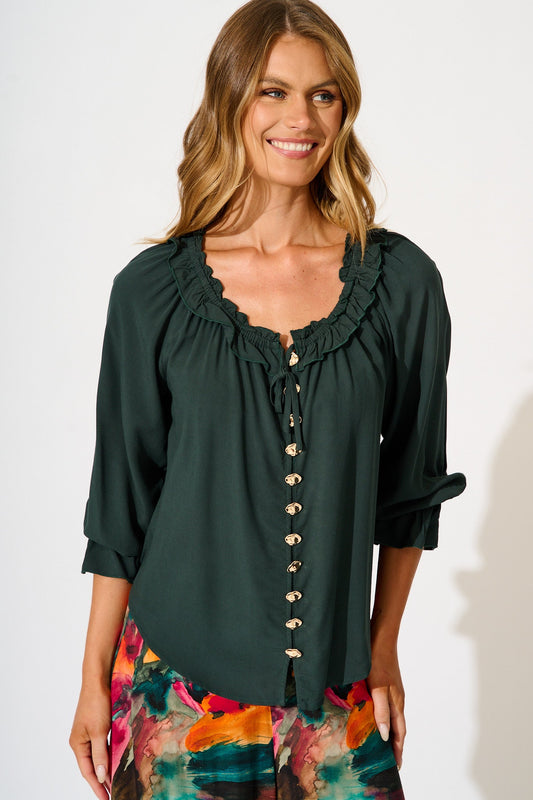 Painted Allure Top in Emerald