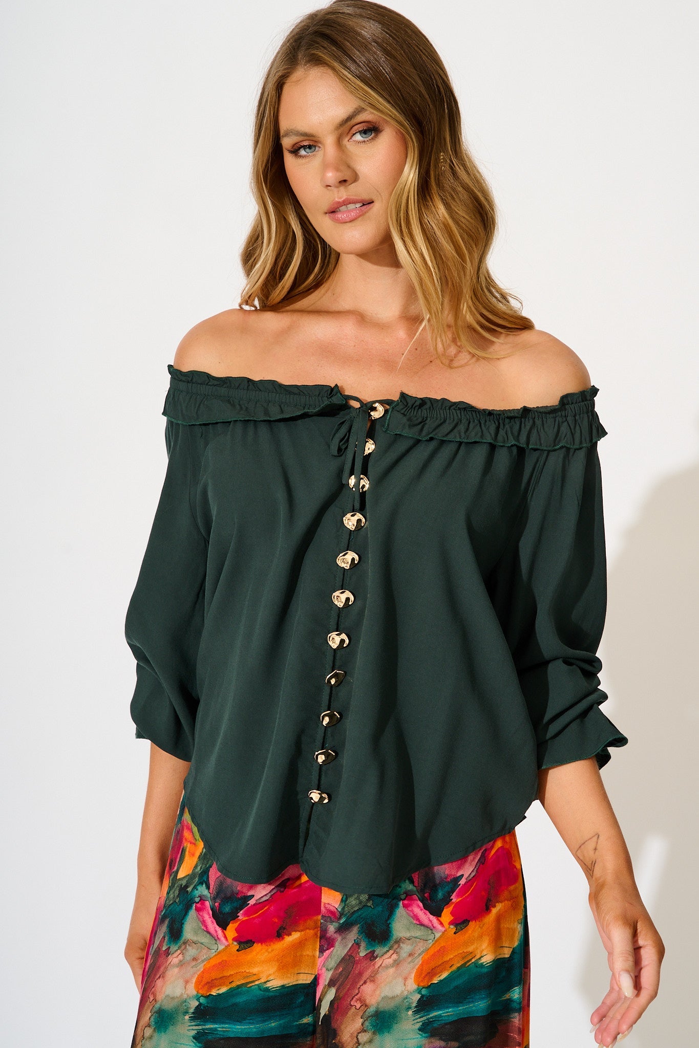 Painted Allure Top in Emerald