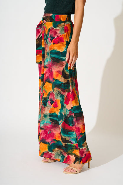 Jewel Mist Pant in Multi Watercolour Print