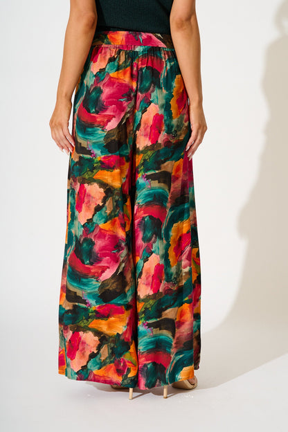 Jewel Mist Pant in Multi Watercolour Print