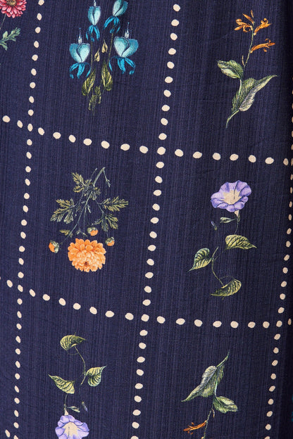 Garden Frame Pant in Navy with Multi Floral