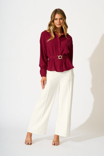 Corporate Chic Shirt in Wine