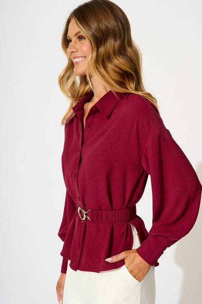 Corporate Chic Shirt in Wine