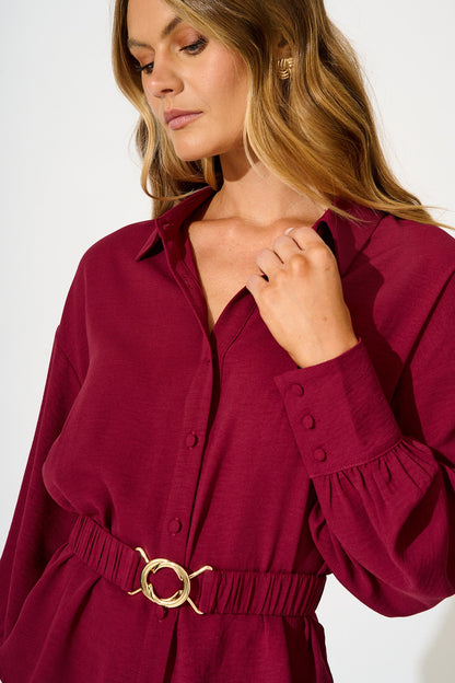 Corporate Chic Shirt in Wine