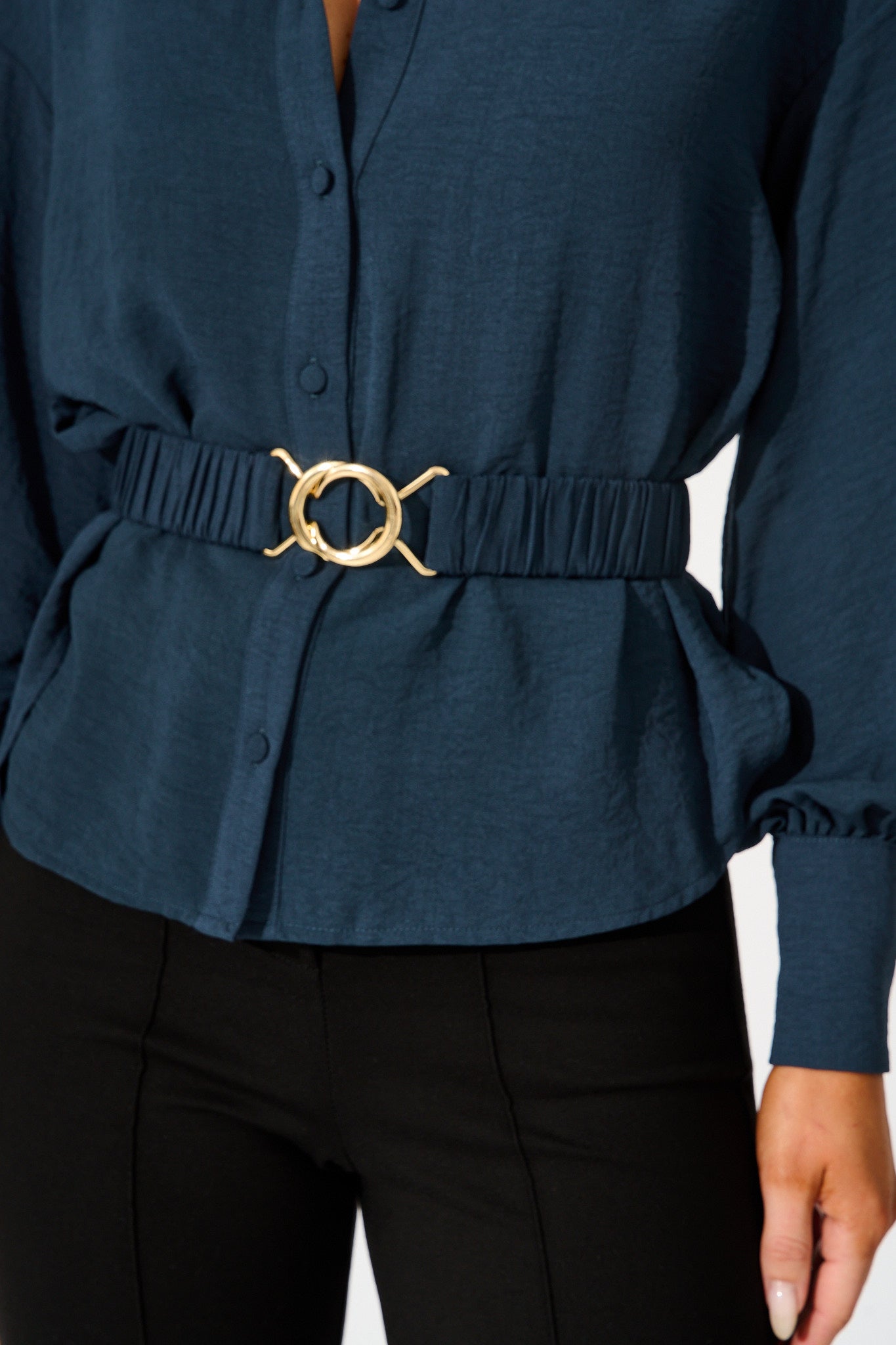 Corporate Chic Shirt in Navy