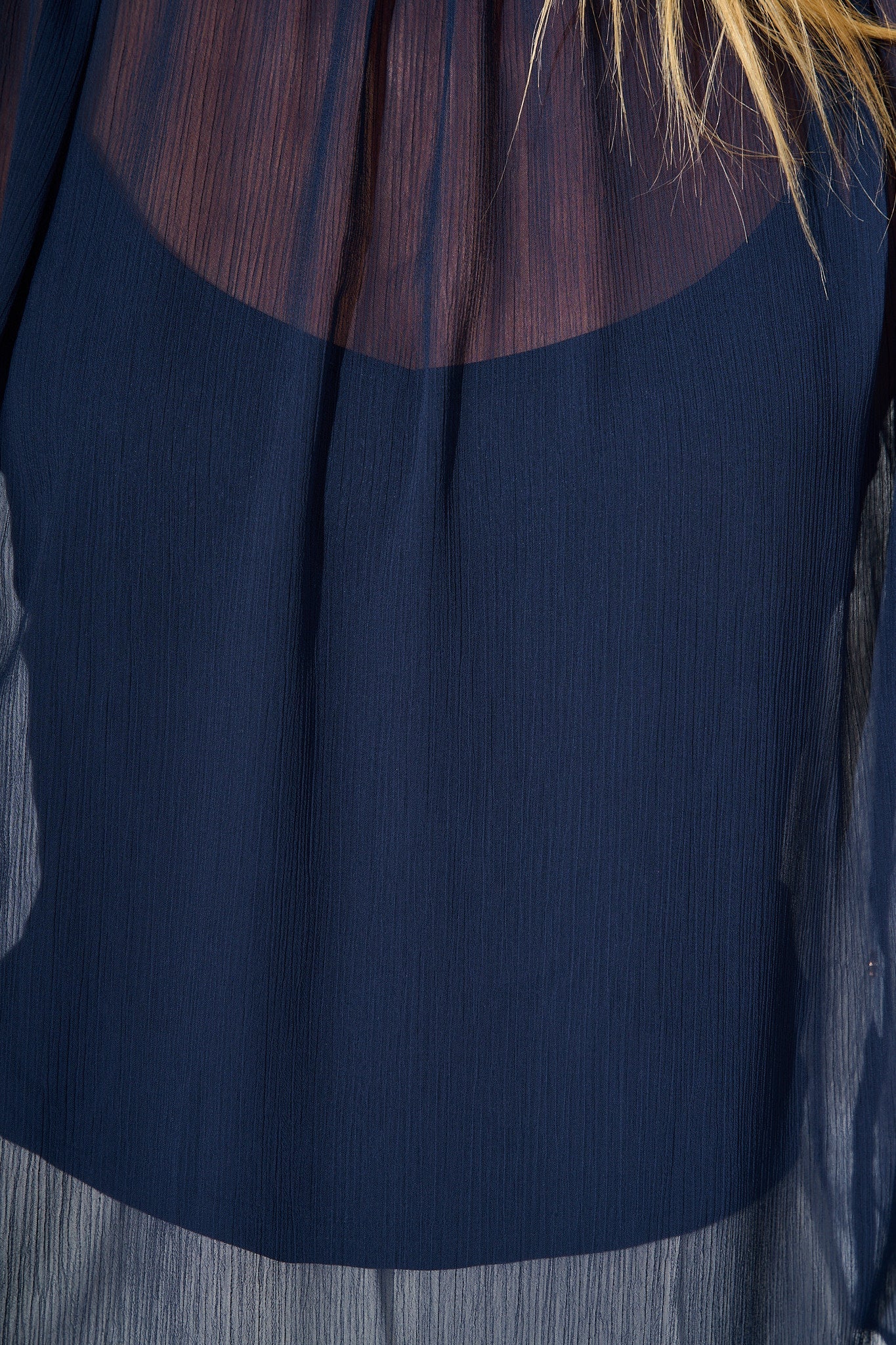 Boardroom Belle Top in Navy Chiffon