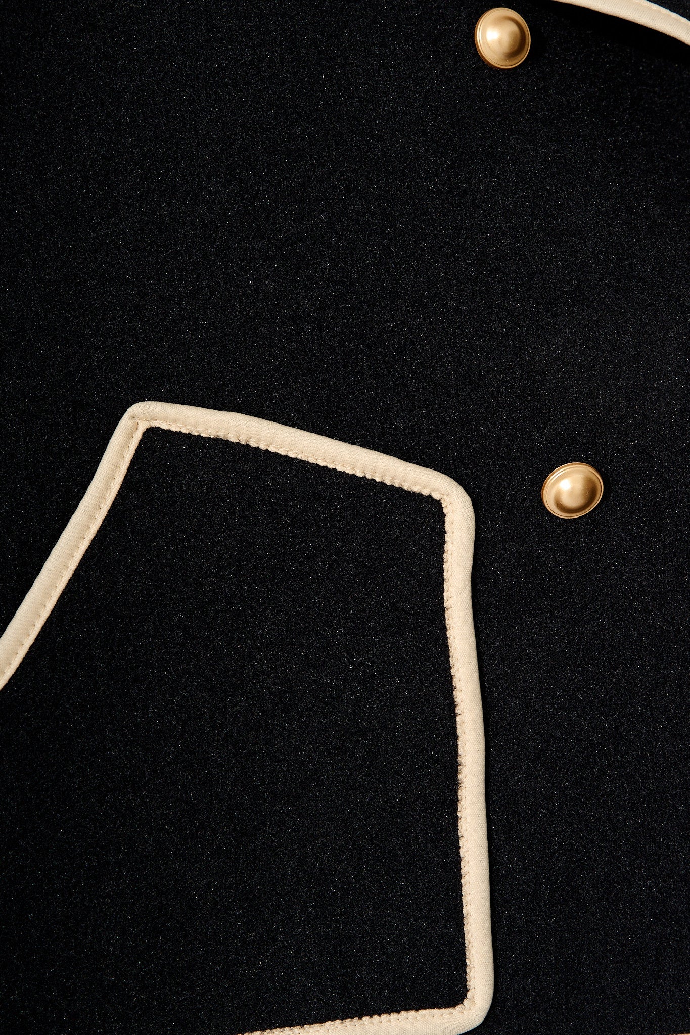 Danika Jacket in Black with Cream Contrast Trim