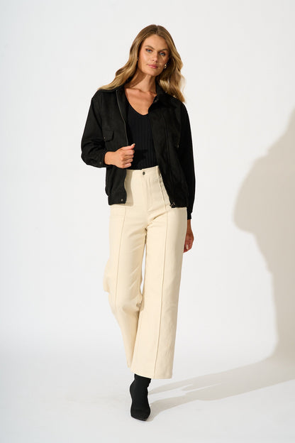 Laney Jacket in Black Suedette