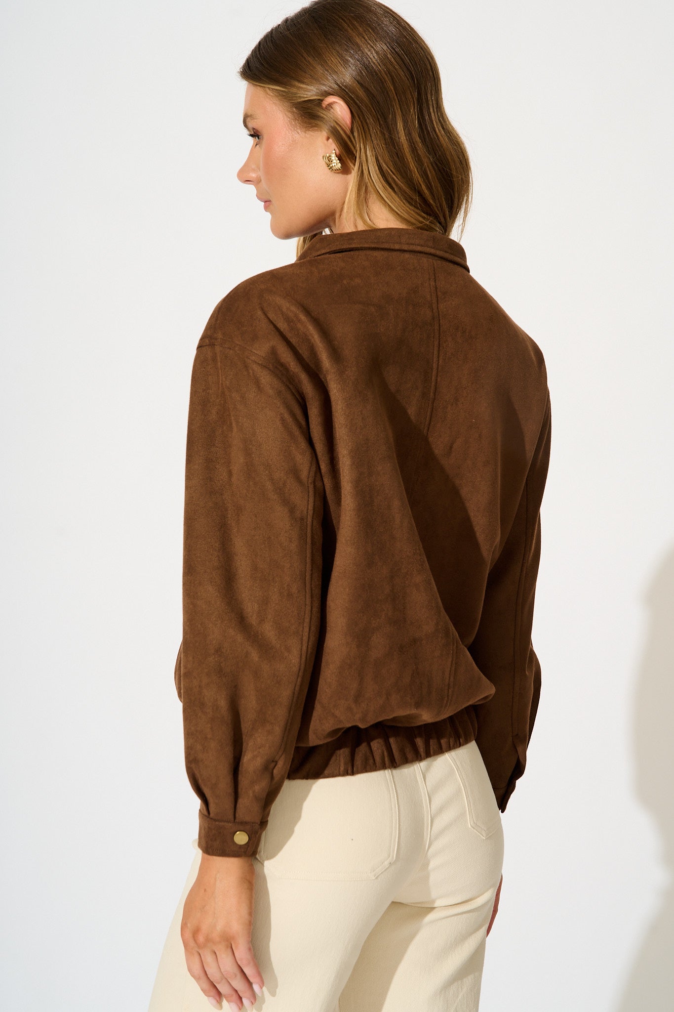 Laney Jacket in Tan Suedette