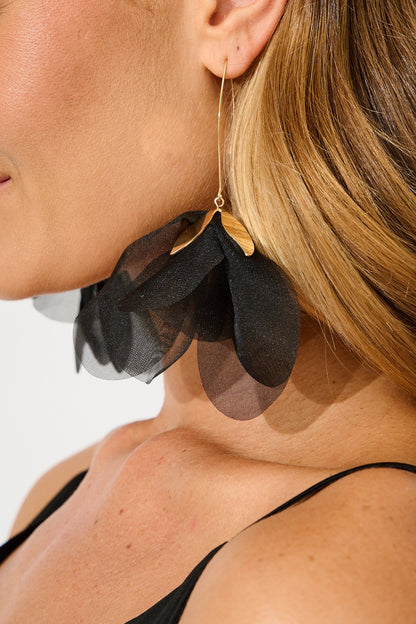 Monty Drop Earrings in Black