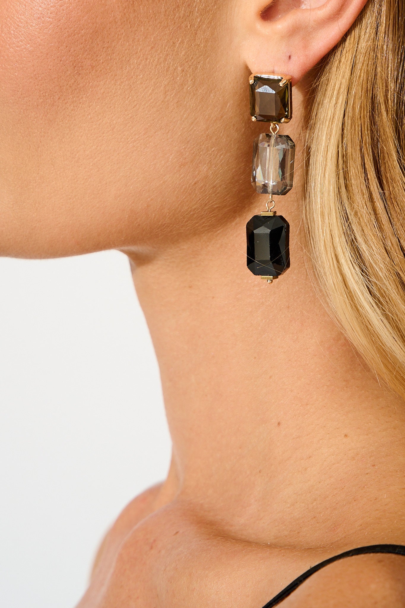 Celina Drop Earrings in Black Multi