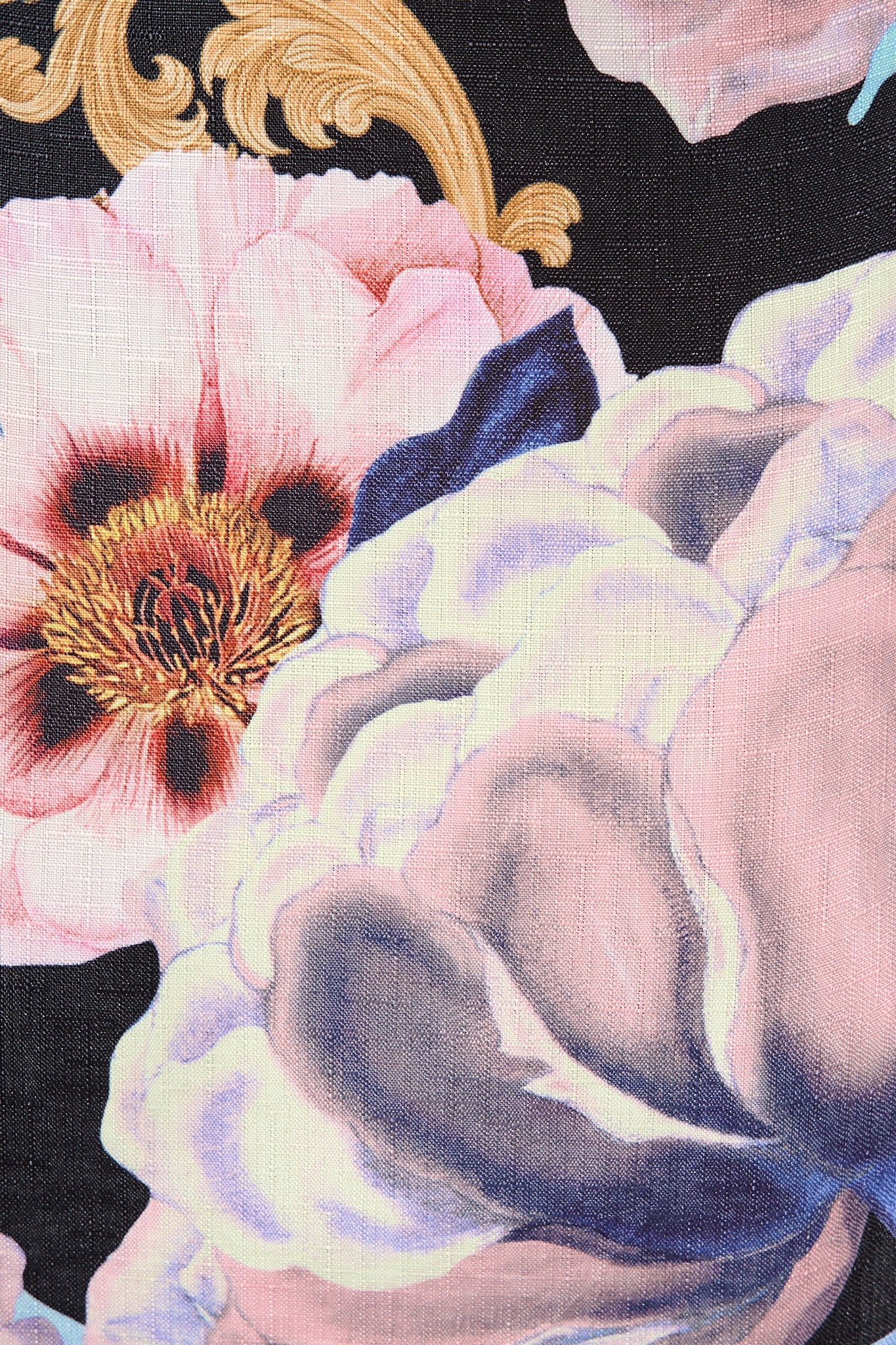 Ethereal Dress in Multi Blue Floral Linen Blend