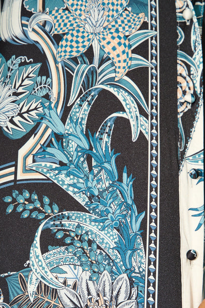 Nolita Shirt in Black and Blue Floral