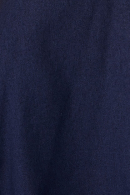 Soft Serenade Midi Dress in Navy Linen Blend