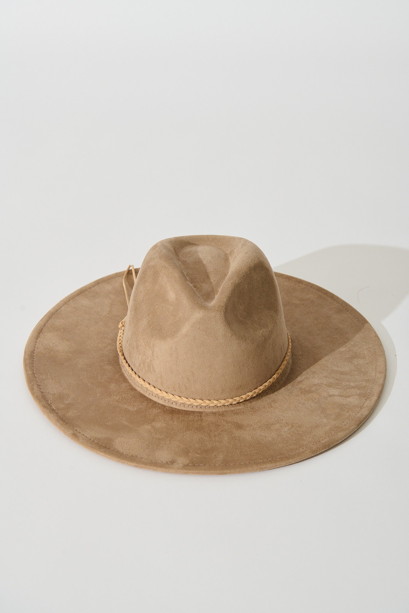 Julia Fedora Hat in Taupe Suedette