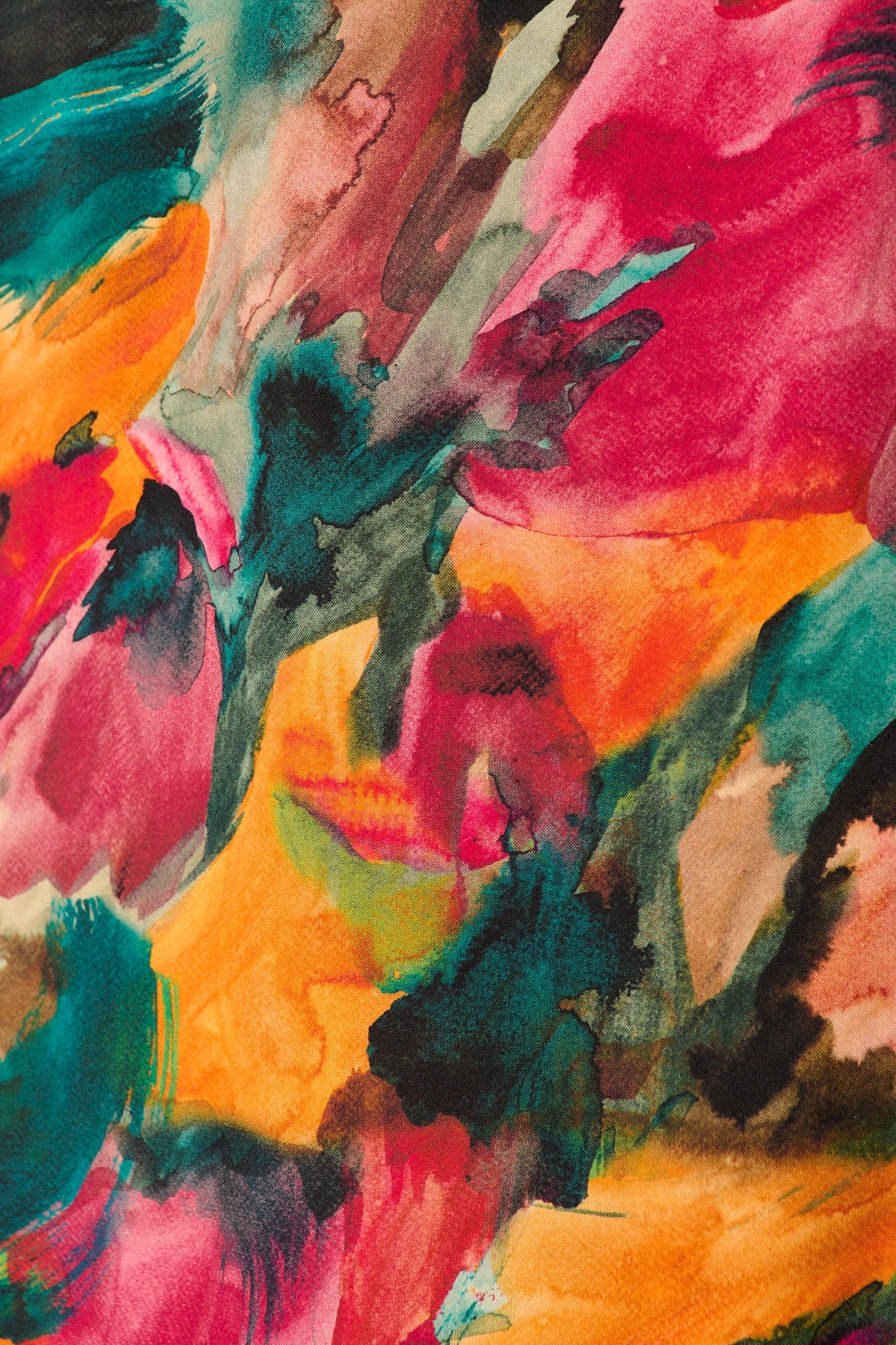 Neroli Midi Shirt Dress in Multi Watercolour Print