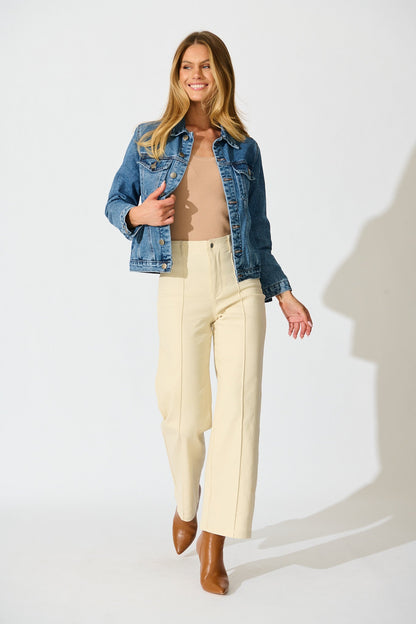 No Doubts Denim Jacket in Mid Blue Wash