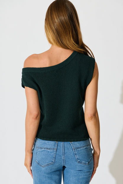 Elsie Knit Top in Emerald Cotton Blend