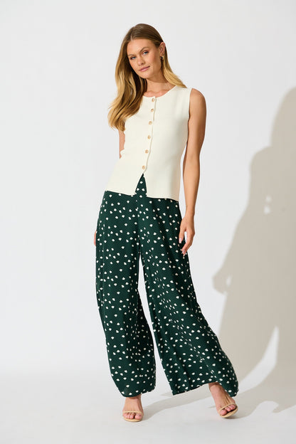Jewel Mist Pant in Emerald with White Speckle