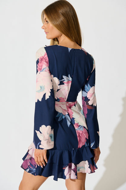 Noir Botanica Dress in Navy Floral