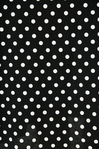 Parisian Dot Midi Dress in Black with White Polka Dot